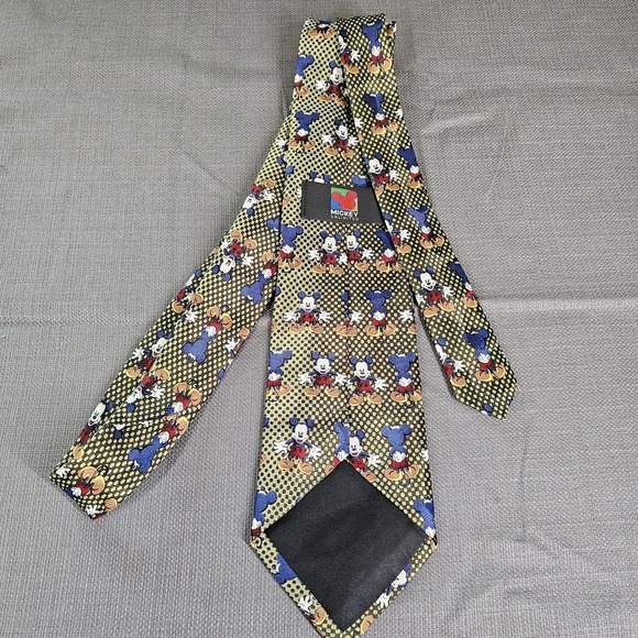 Mickey unlimited Multi Colored Front And Back Of Mickey Pattern Men's Tie - Picture 4 of 7
